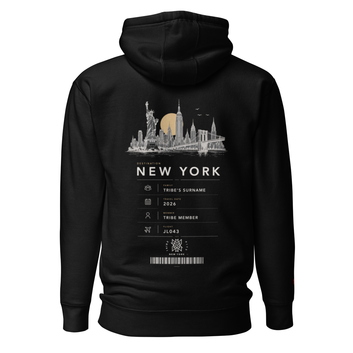New York Boarding Pass Hoodie