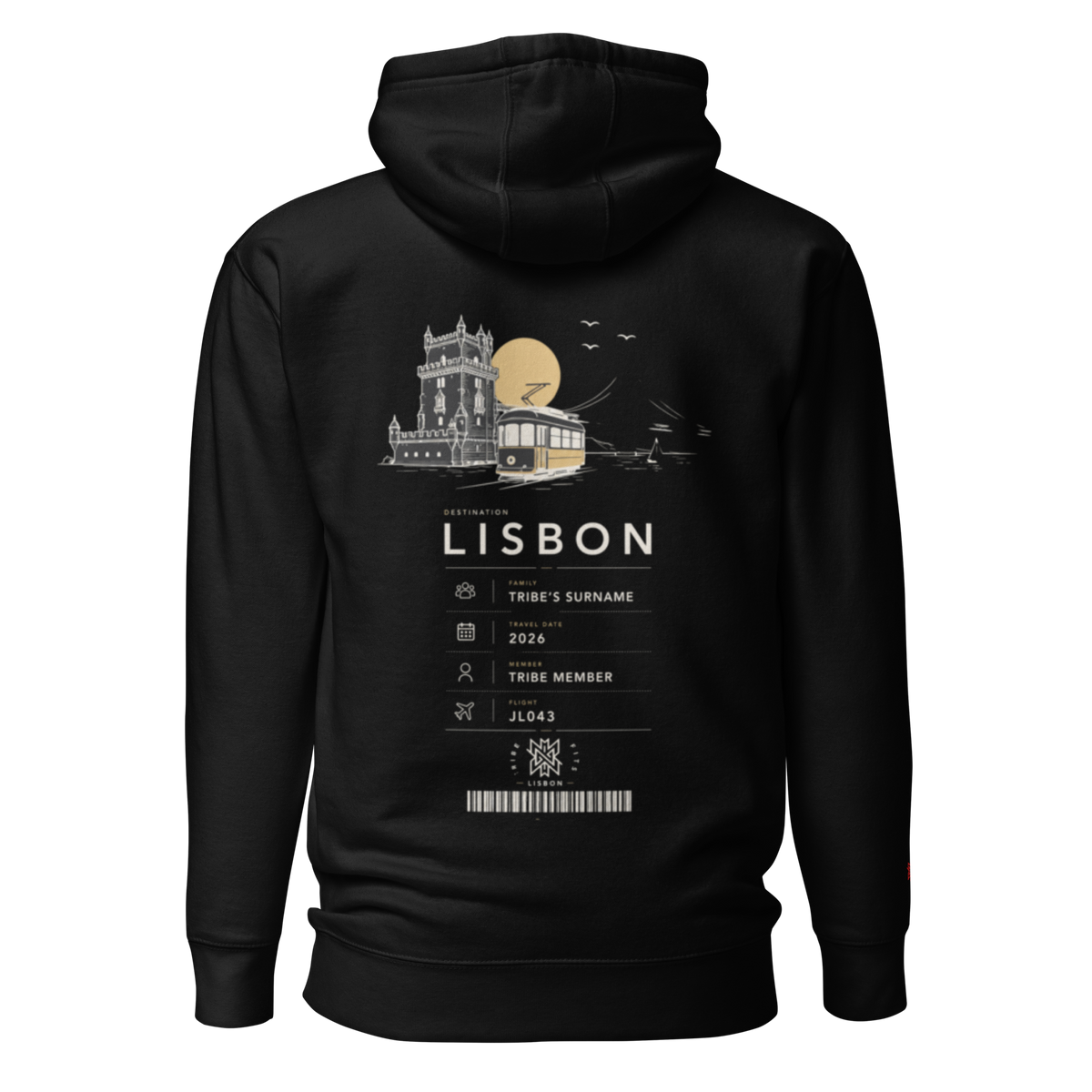 Lisbon Boarding Pass Hoodie