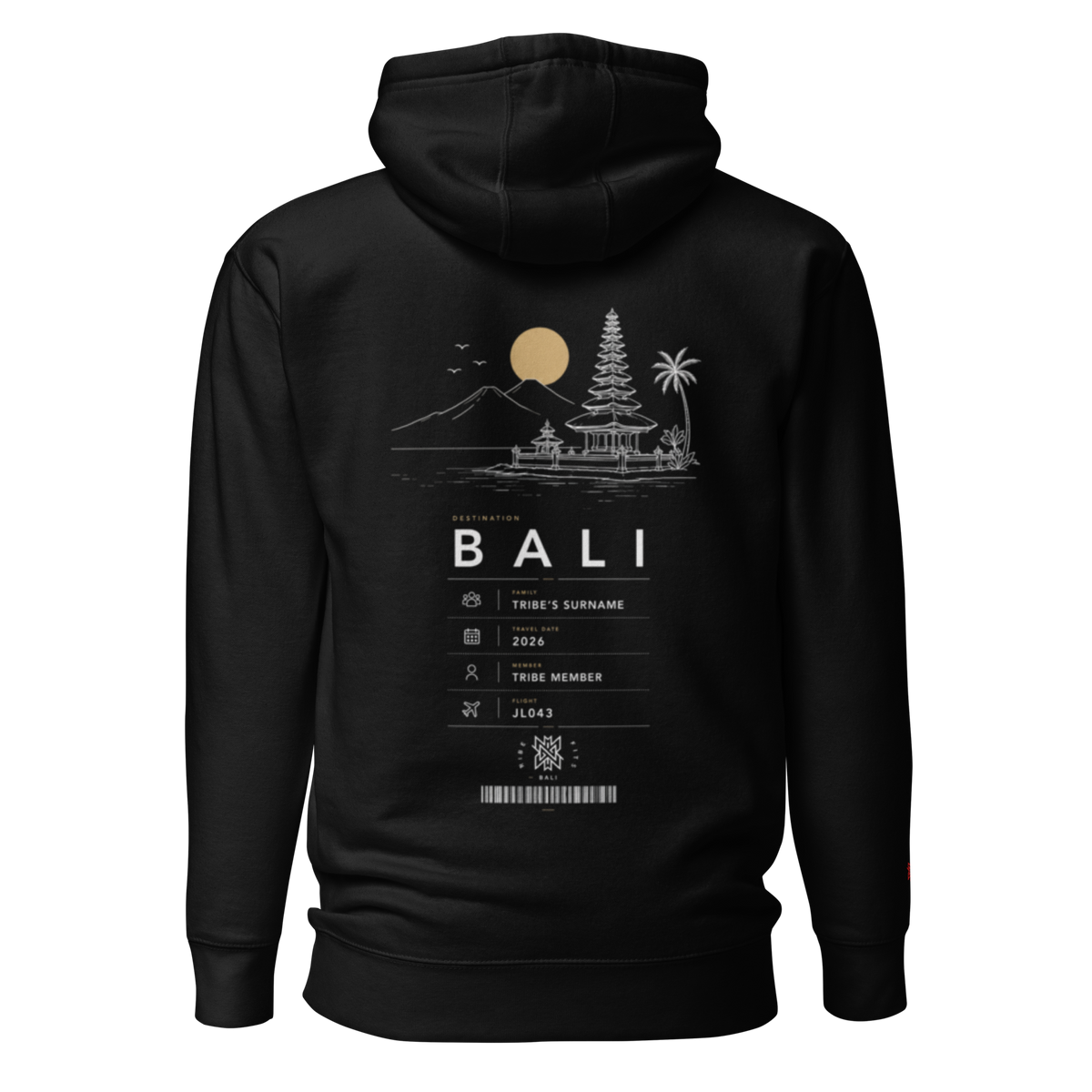 Bali Boarding Pass Hoodie