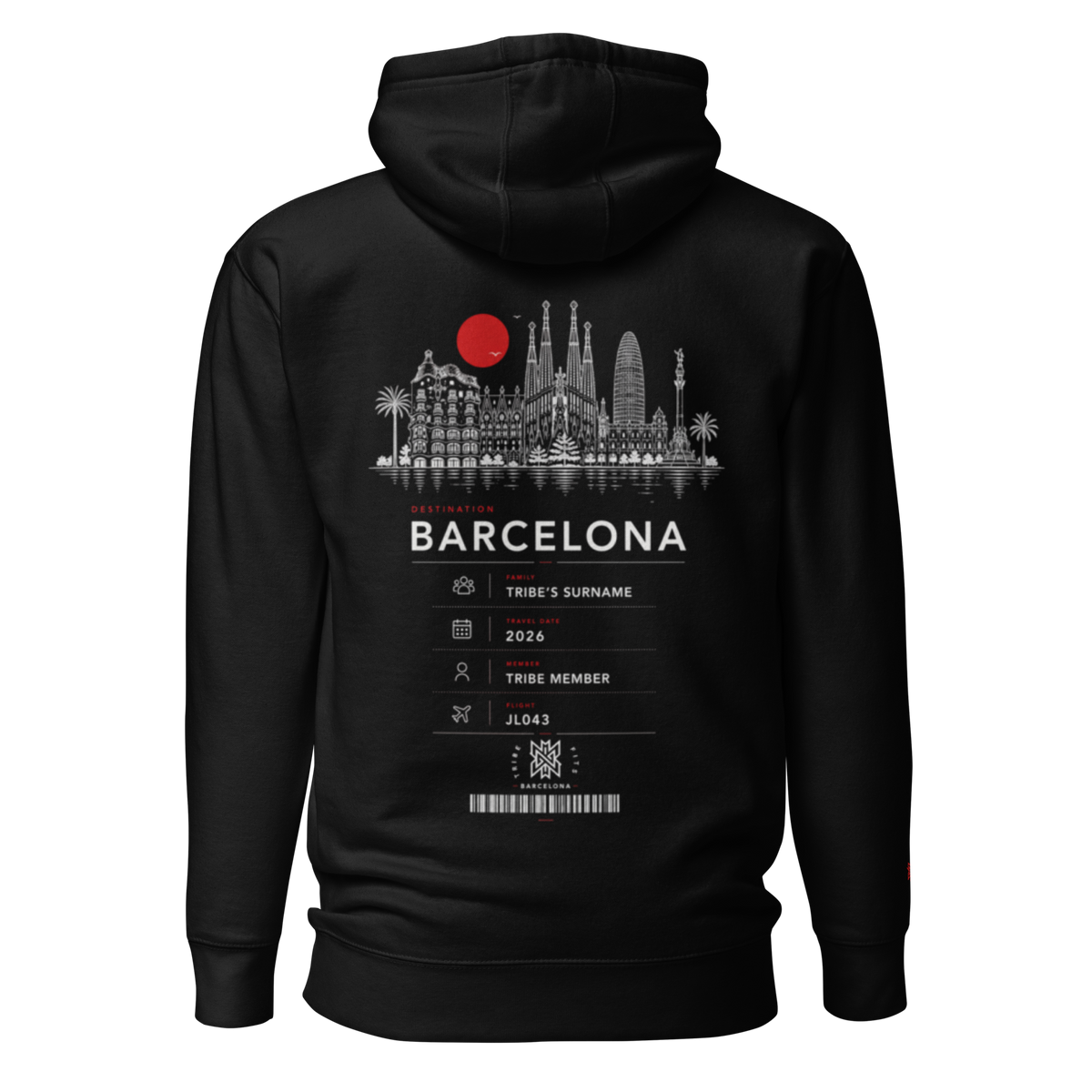 Barcelona Boarding Pass Hoodie