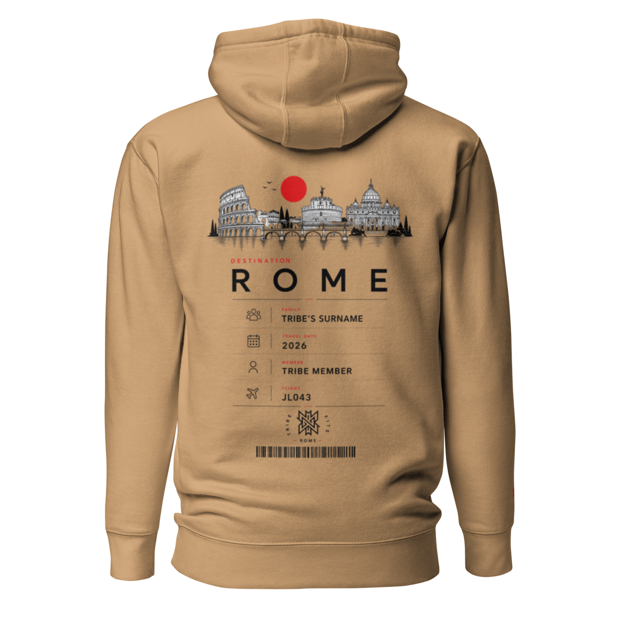 Rome Boarding Pass Hoodie