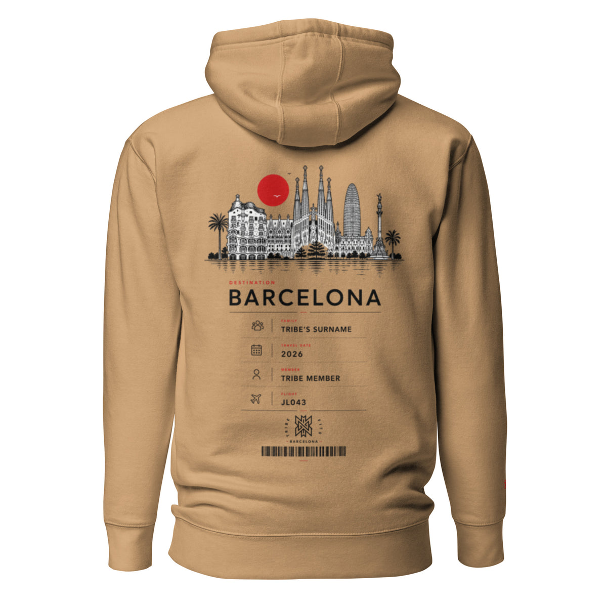 Barcelona Boarding Pass Hoodie
