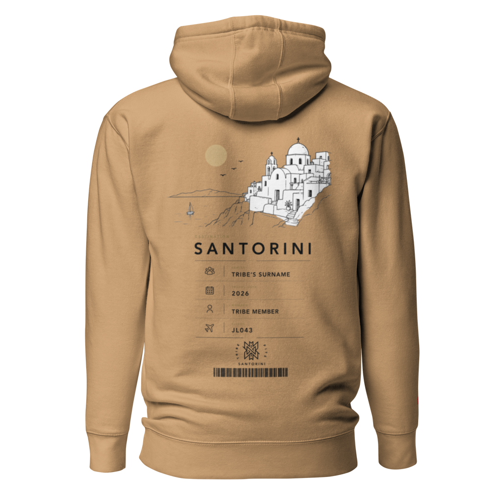 Santorini Boarding Pass Hoodie