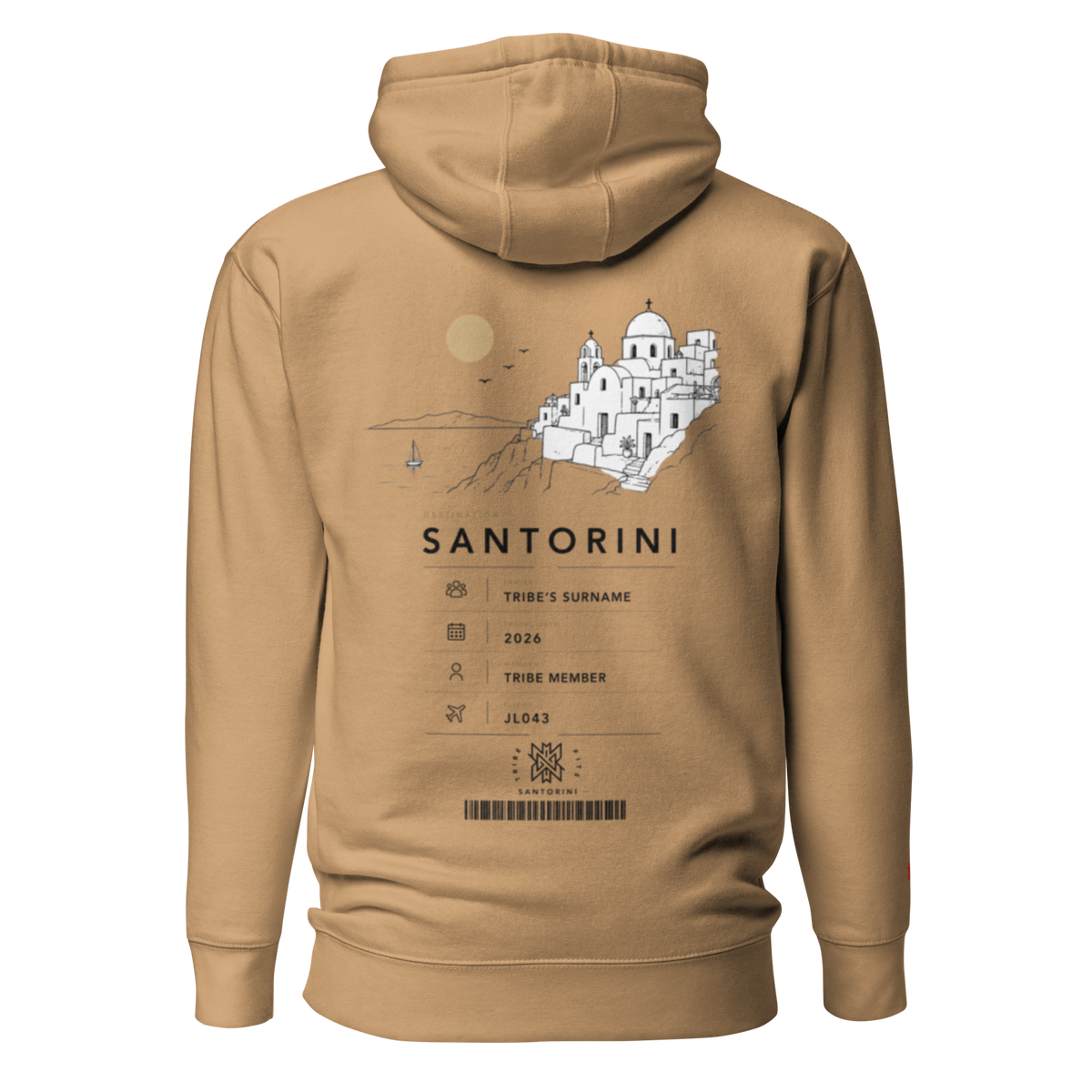 Santorini Boarding Pass Hoodie