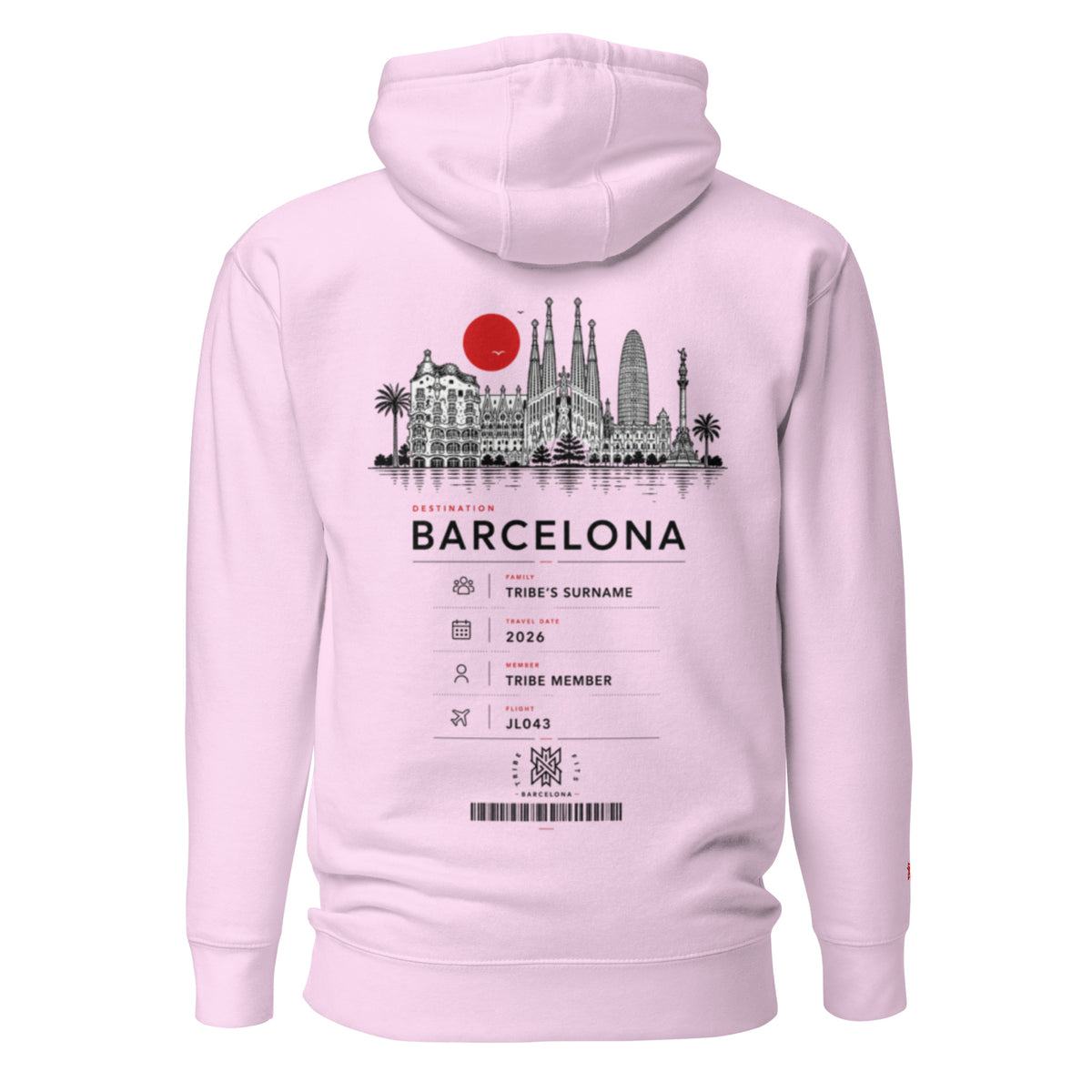 Barcelona Boarding Pass Hoodie