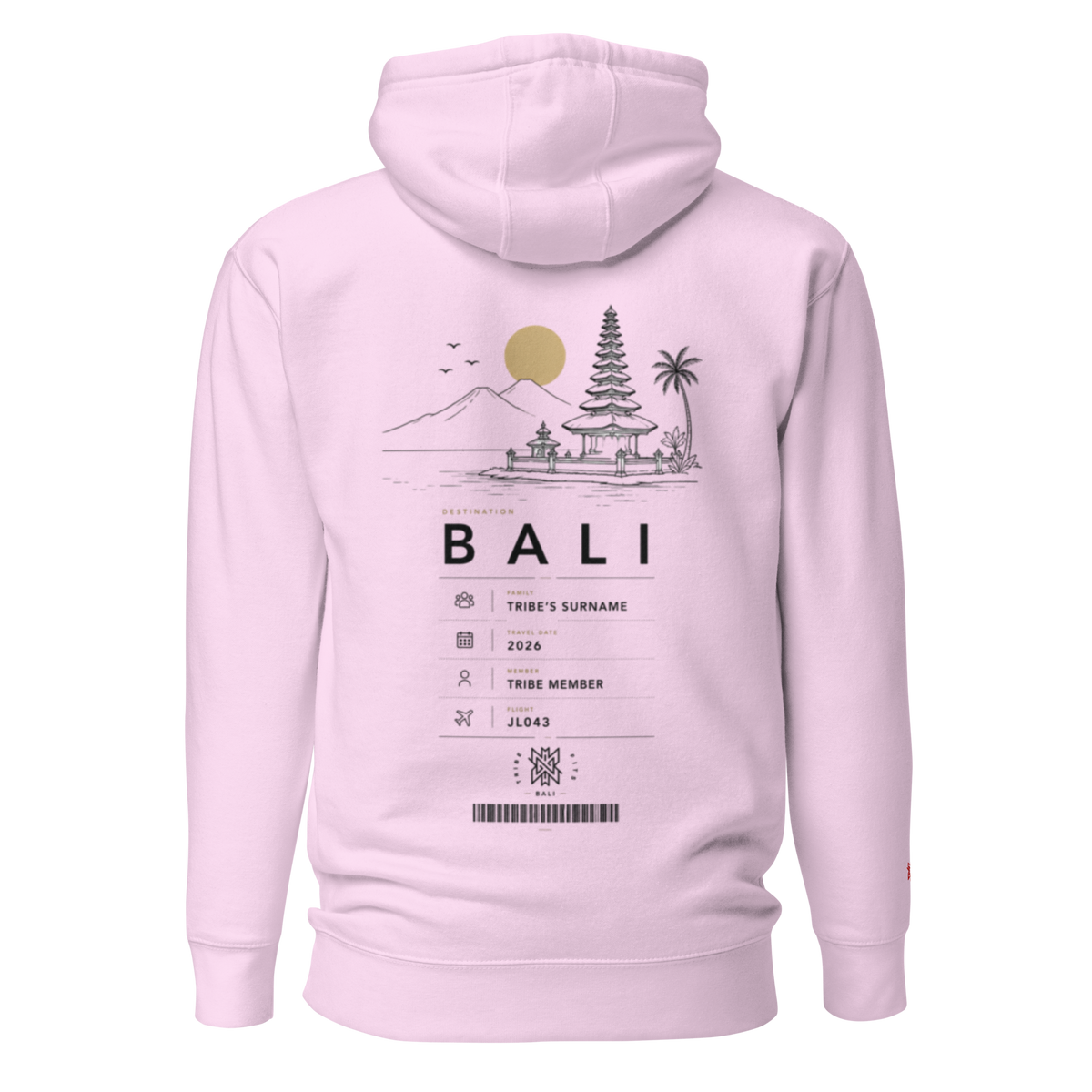 Bali Boarding Pass Hoodie