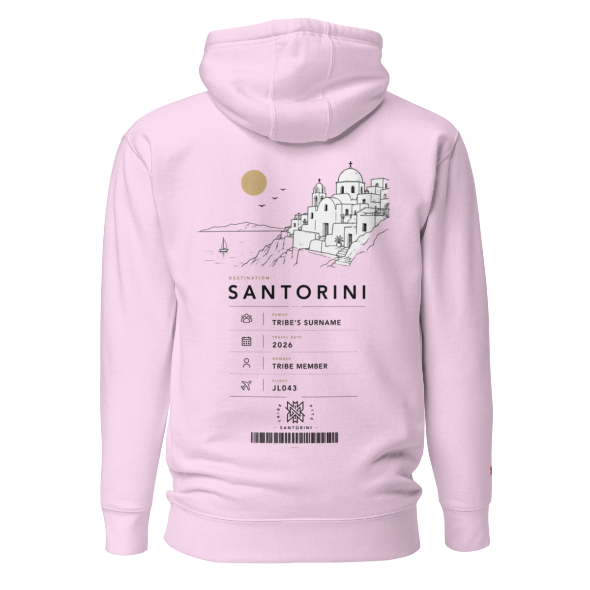 Santorini Boarding Pass Hoodie