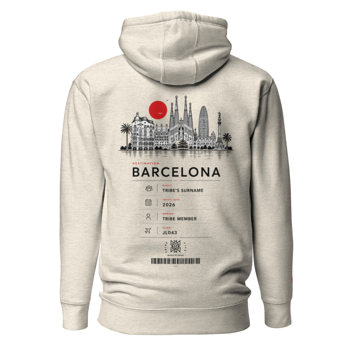 Barcelona Boarding Pass Hoodie
