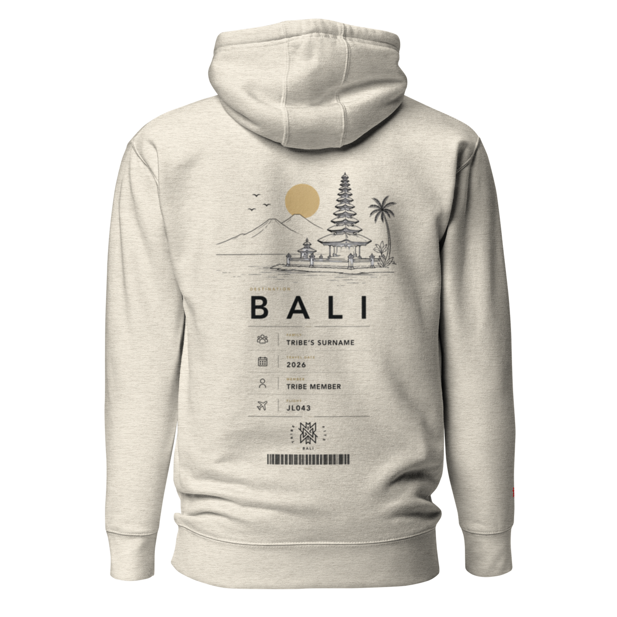 Bali Boarding Pass Hoodie