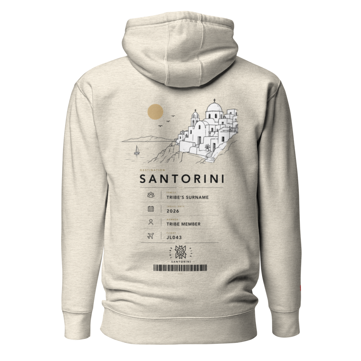 Santorini Boarding Pass Hoodie