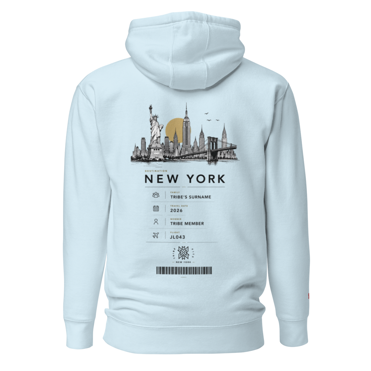 New York Boarding Pass Hoodie