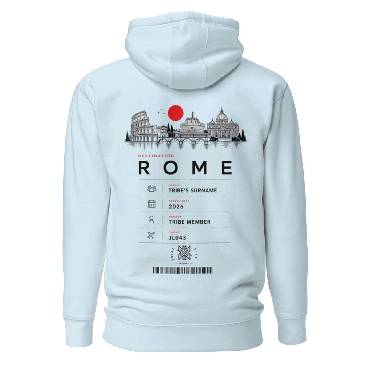Rome Boarding Pass Hoodie