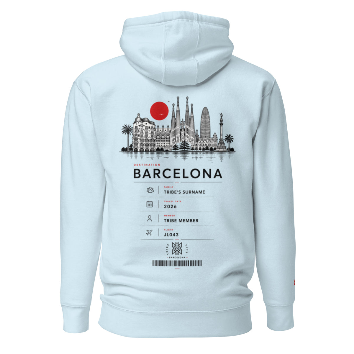 Barcelona Boarding Pass Hoodie