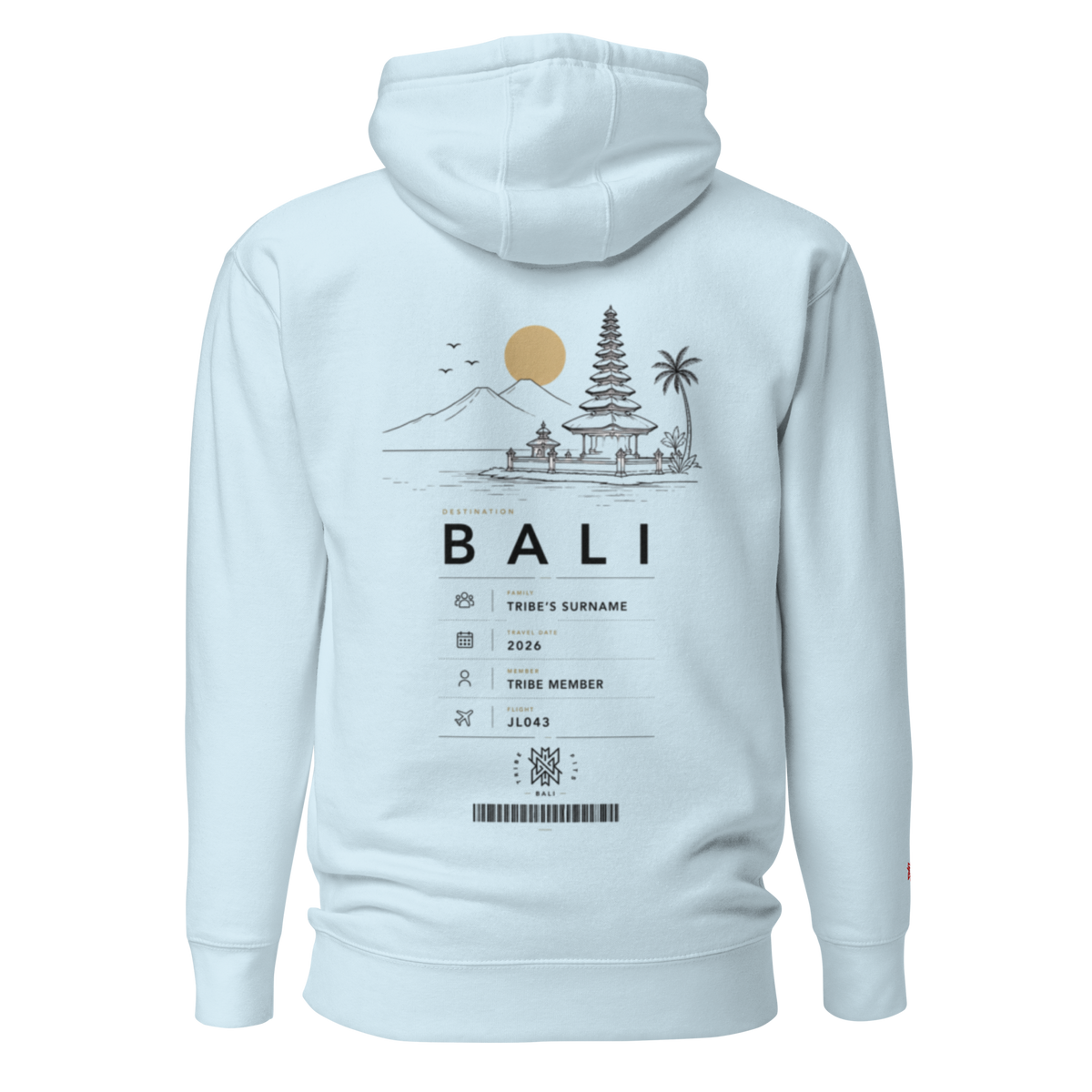 Bali Boarding Pass Hoodie