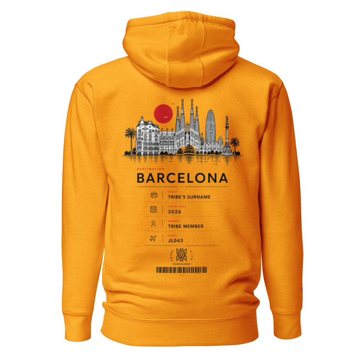 Barcelona Boarding Pass Hoodie