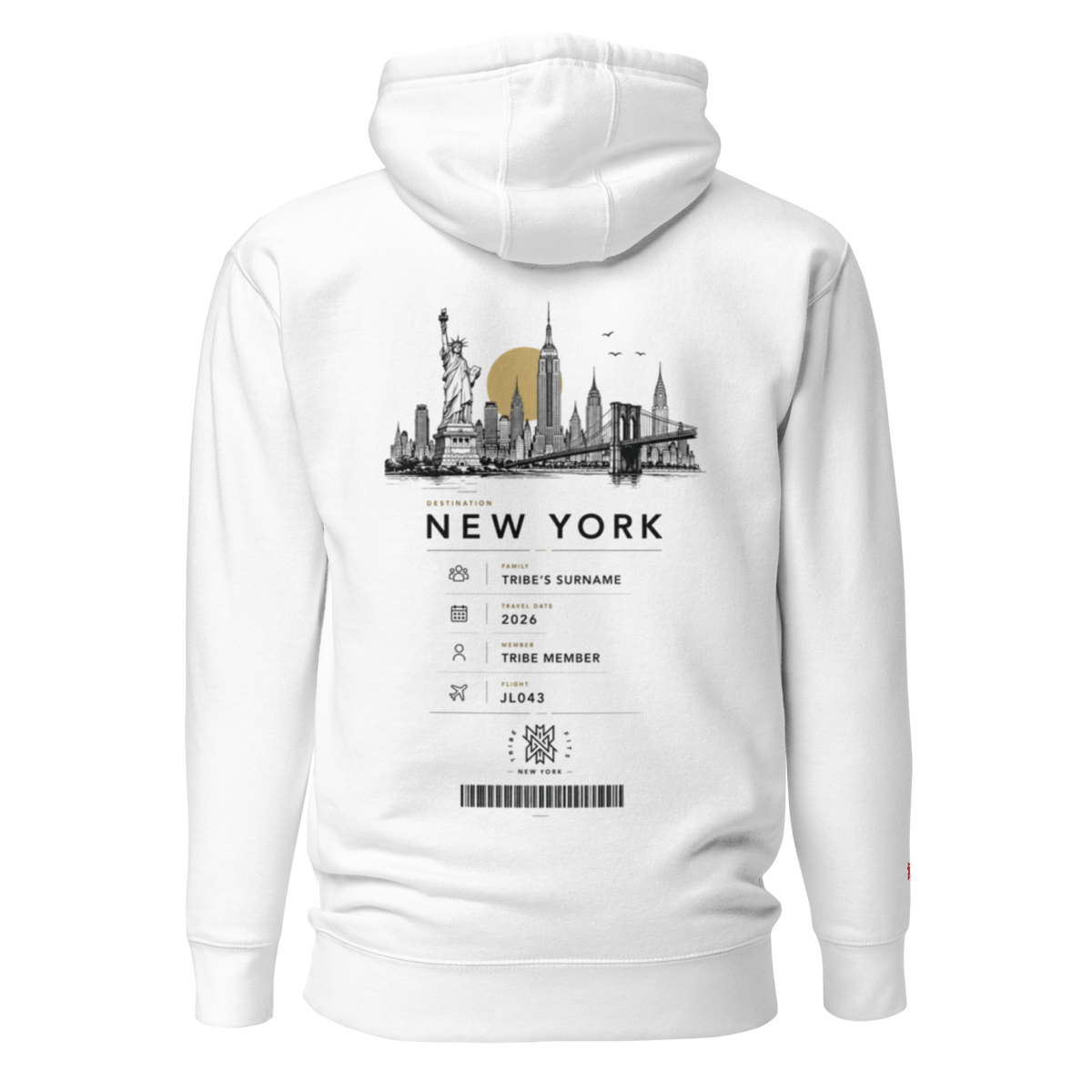 New York Boarding Pass Hoodie