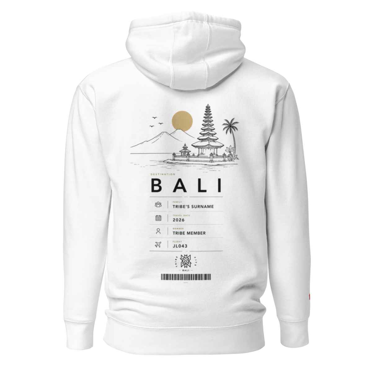 Bali Boarding Pass Hoodie