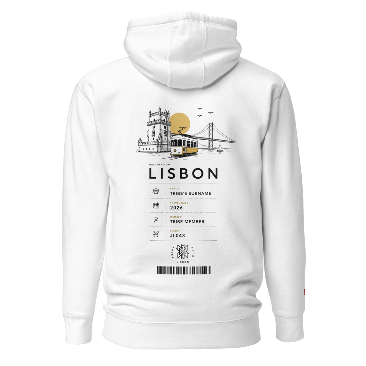Lisbon Boarding Pass Hoodie